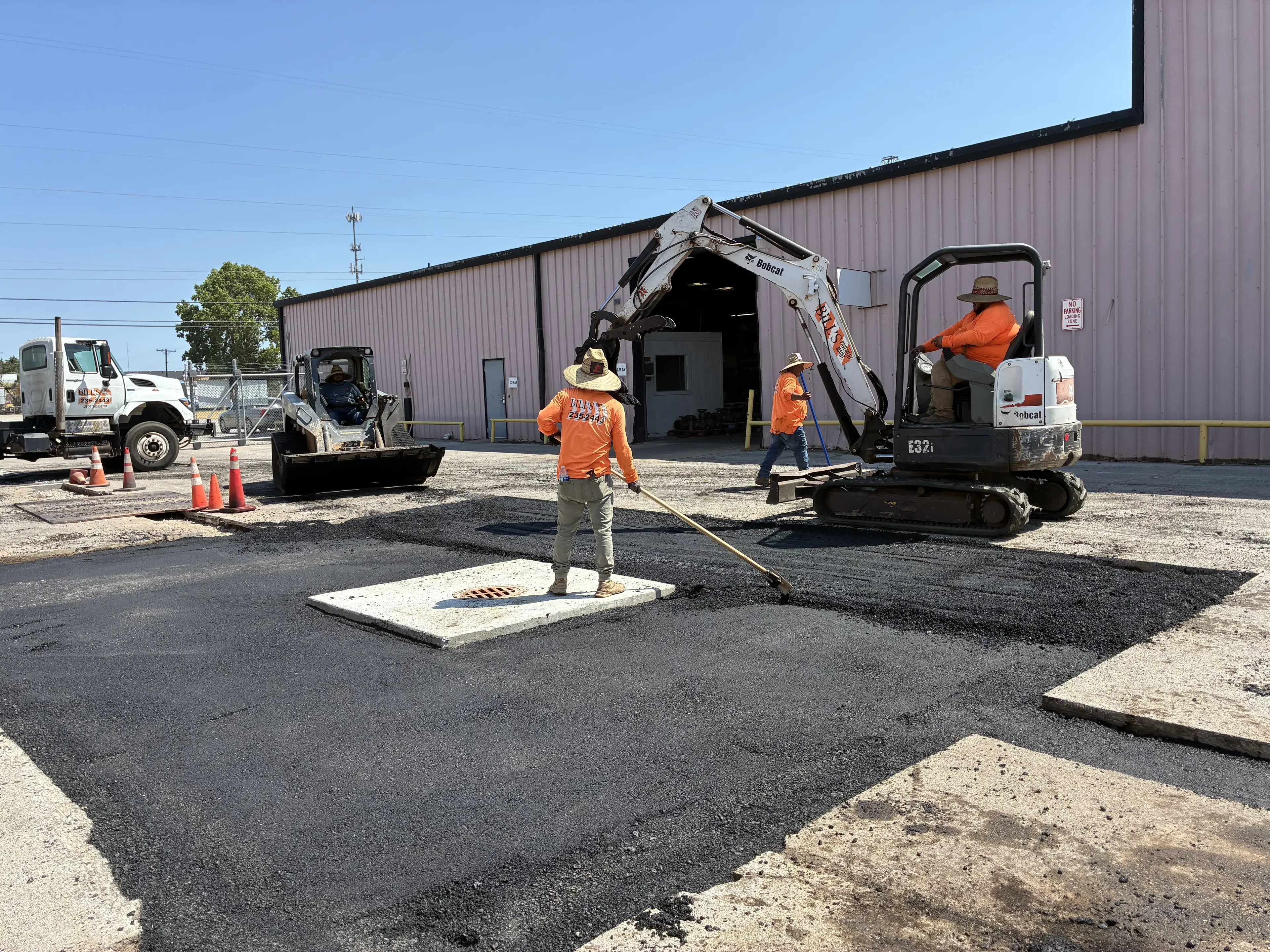Asphalt paving work at a Bill's Pavement project site